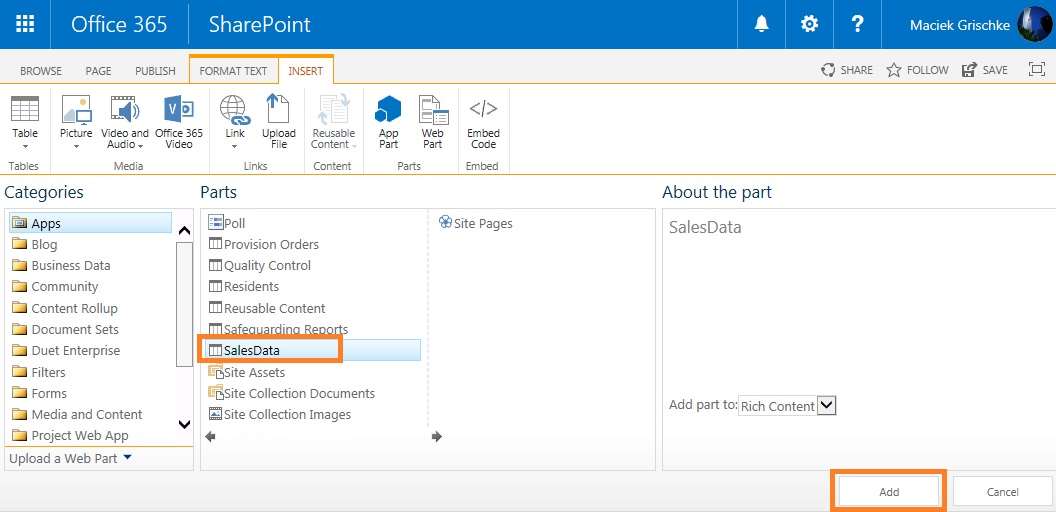 How to create Charts in Sharepoint | GRISCHKE SOLUTIONS